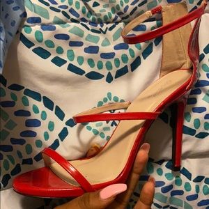 Red high heel sandal